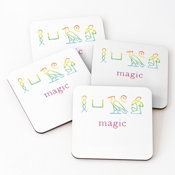 Item preview, Magic in Egyptian hieroglyphs according to E.A. Wallis Budge, rainbow gradient designed and sold by mariahmcmo.