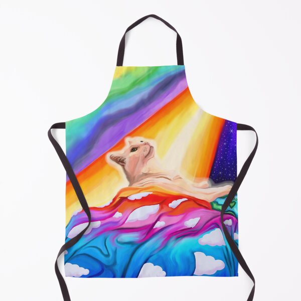 Item preview, Glowing White Cat Entering Rainbow Bridge Heaven designed and sold by Deborah Camp.