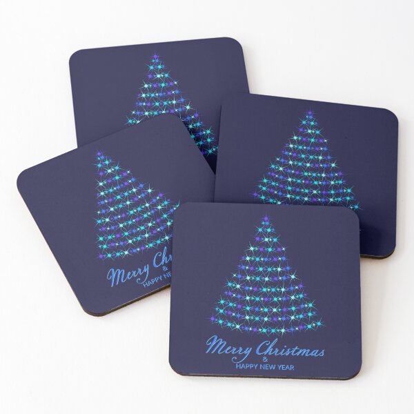 Item preview, Christmas tree. Merry Christmas and Happy New Year. Christmas pattern of bright magical neon multi-colored particles, sparks and stars shining with special light on dark background.  designed and sold by NataliaVVV.