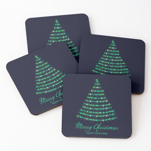 Item preview, Christmas tree. Merry Christmas and Happy New Year. Christmas pattern of bright magical neon multi-colored particles, sparks and stars shining with special light on dark background.  designed and sold by NataliaVVV.