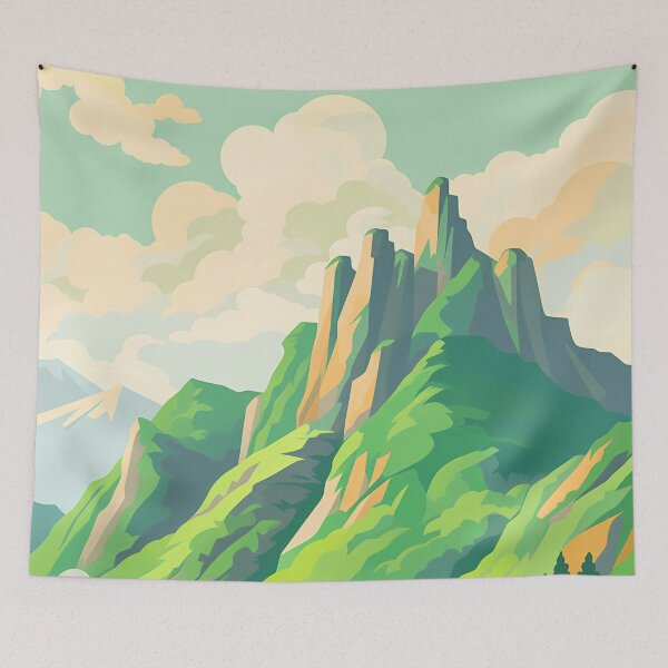 Item preview, Mounts and Clouds in Groovy Style designed and sold by NosandEdgy.