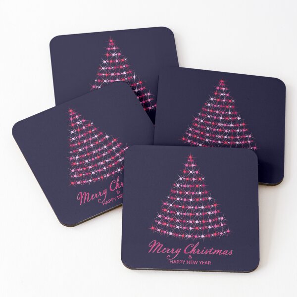 Item preview, Christmas tree. Merry Christmas and Happy New Year. Christmas pattern of bright magical neon multi-colored particles, sparks and stars shining with special light on dark background.  designed and sold by NataliaVVV.
