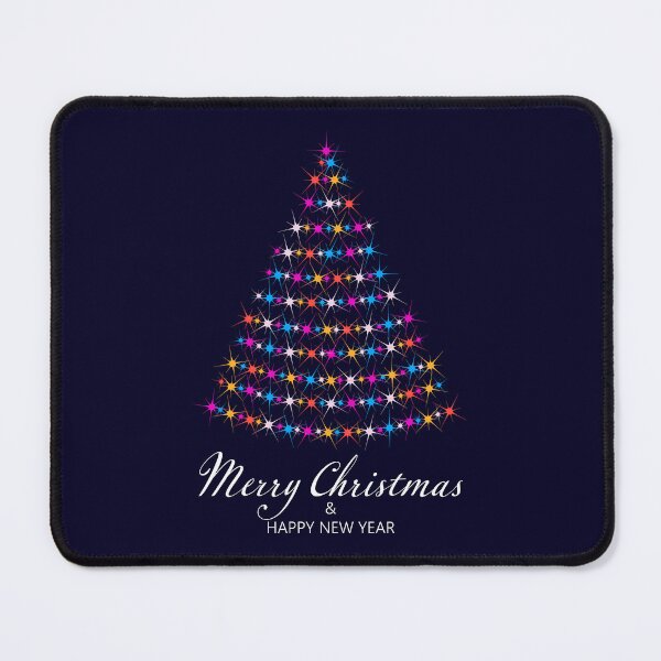 Item preview, Christmas tree. Merry Christmas and Happy New Year. Christmas pattern of bright magical neon multi-colored particles, sparks and stars shining with special light on dark background. designed and sold by NataliaVVV.