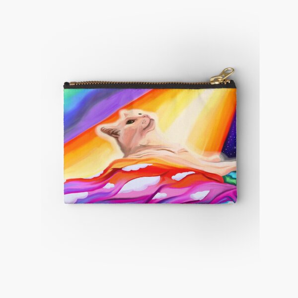 Item preview, Glowing White Cat Entering Rainbow Bridge Heaven designed and sold by Deborah Camp.