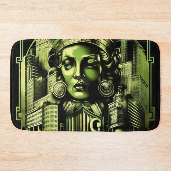 Item preview, Metropolis City Futuristic Cinema Cinema Light Games Film Green Black designed and sold by G-M-Designs.