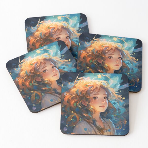 Item preview, Stylized girl portrait in space art designed and sold by TheArtistOf2022.
