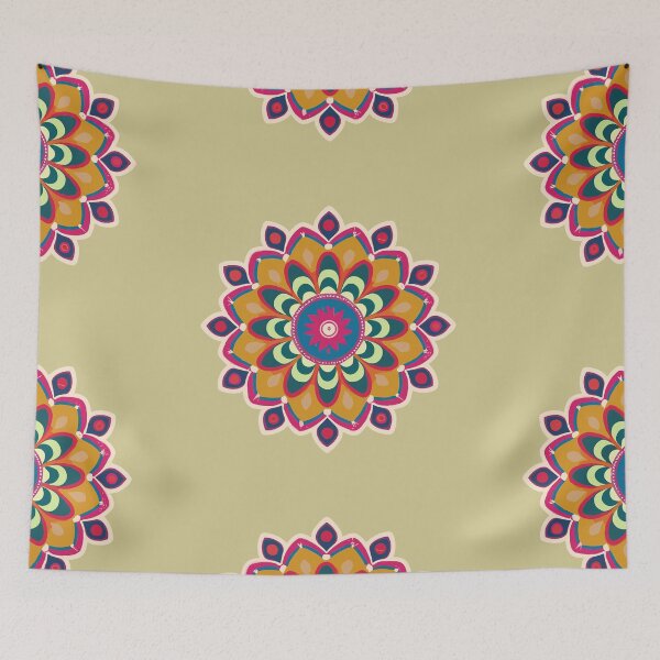 Item preview, Indian Rangoli Fabric Art designed and sold by Jollys-ArtShop.