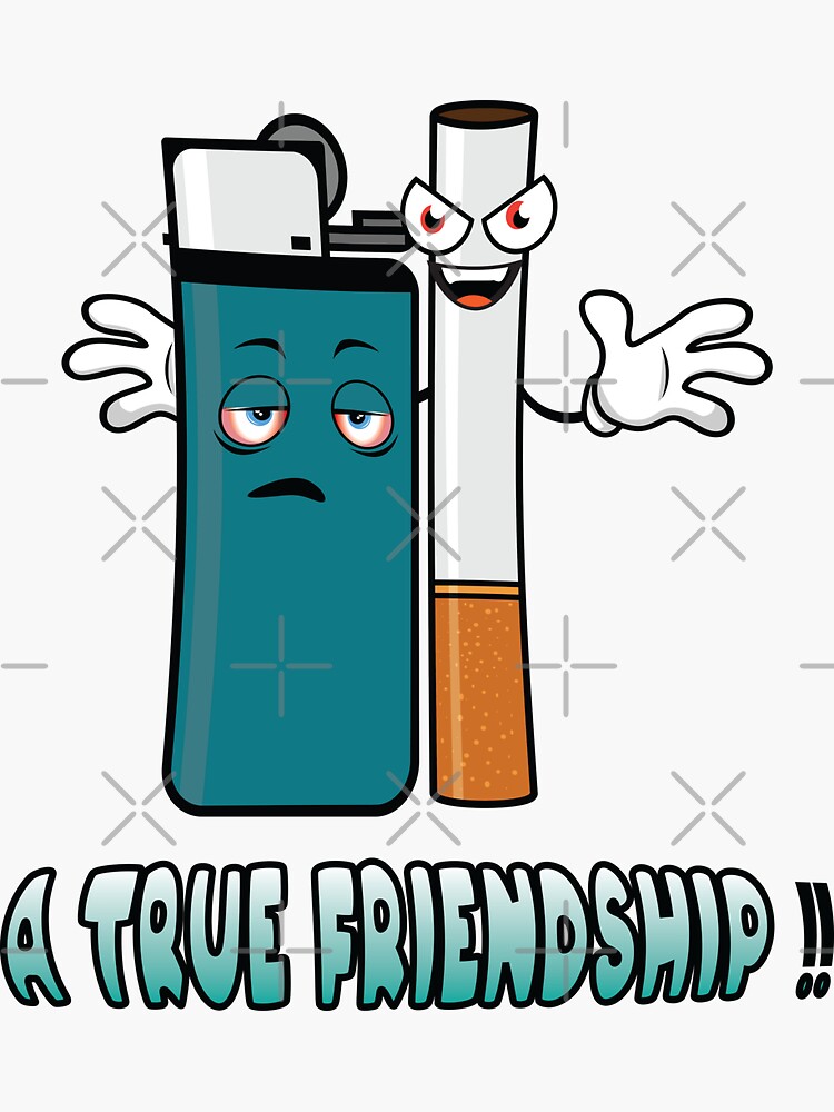 Sticker for Sale avec l'œuvre « Amis drôles de briquet et de cigarette » de  l'artiste Donutlovers