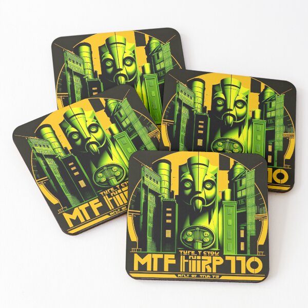 Item preview, Metropolis City Futuristic Cinema Cinema Light Games Film Green Black Yellow designed and sold by G-M-Designs.
