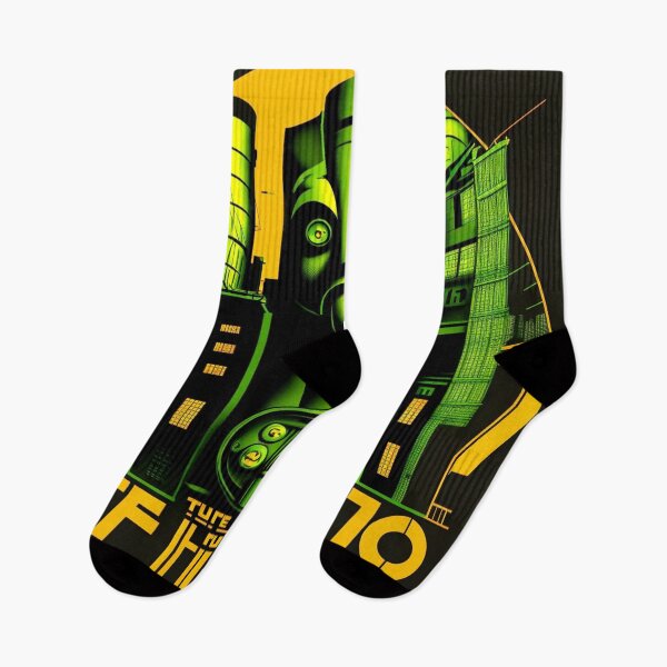 Item preview, Metropolis City Futuristic Cinema Cinema Light Games Film Green Black Yellow designed and sold by G-M-Designs.