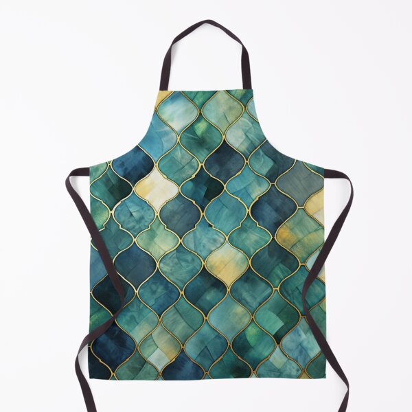 Item preview, Mint Green, Aqua & Gold Decorative Morrocan Tile Pattern 2 designed and sold by GrinGalore.