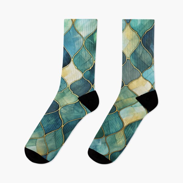 Item preview, Mint Green, Aqua & Gold Decorative Morrocan Tile Pattern 2 designed and sold by GrinGalore.
