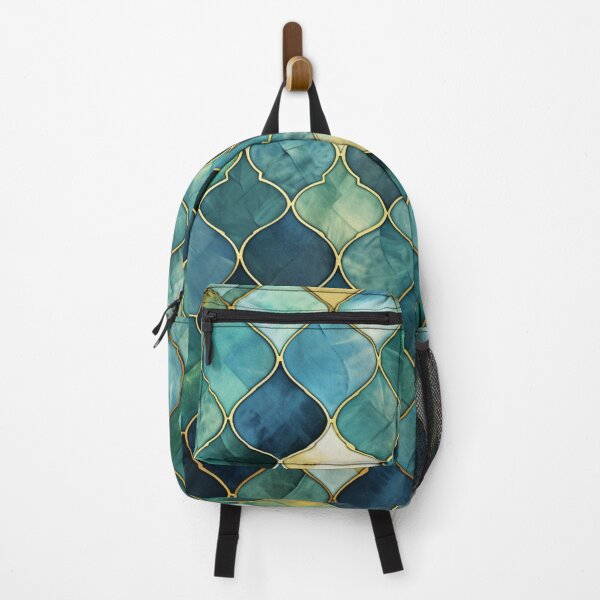 Item preview, Mint Green, Aqua & Gold Decorative Morrocan Tile Pattern 2 designed and sold by GrinGalore.