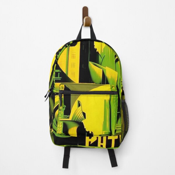 Item preview, Metropolis City Futuristic Cinema Cinema Light Games Film Green Black Yellow designed and sold by G-M-Designs.