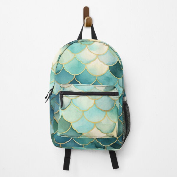 Item preview, Mint Green, Aqua & Gold Decorative Morrocan Scallop Pattern designed and sold by GrinGalore.