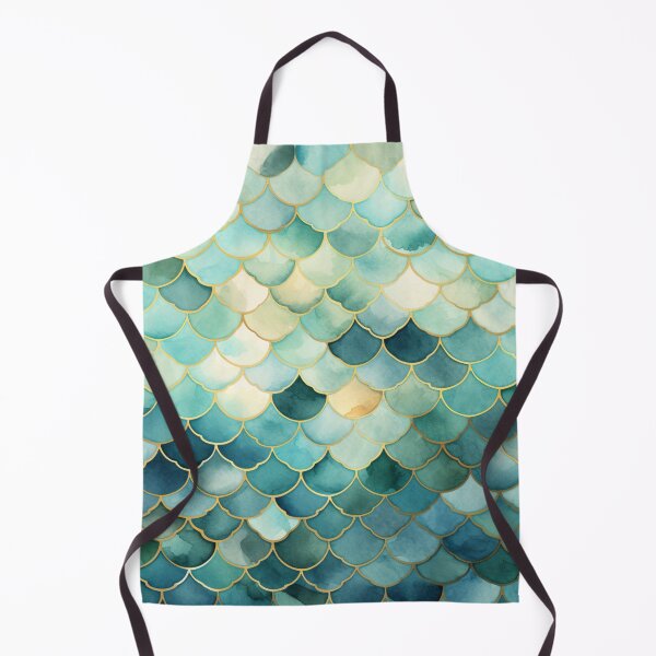 Item preview, Mint Green, Aqua & Gold Decorative Morrocan Scallop Pattern designed and sold by GrinGalore.
