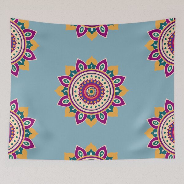 Item preview, Indian Rangoli Fabric Art designed and sold by Jollys-ArtShop.