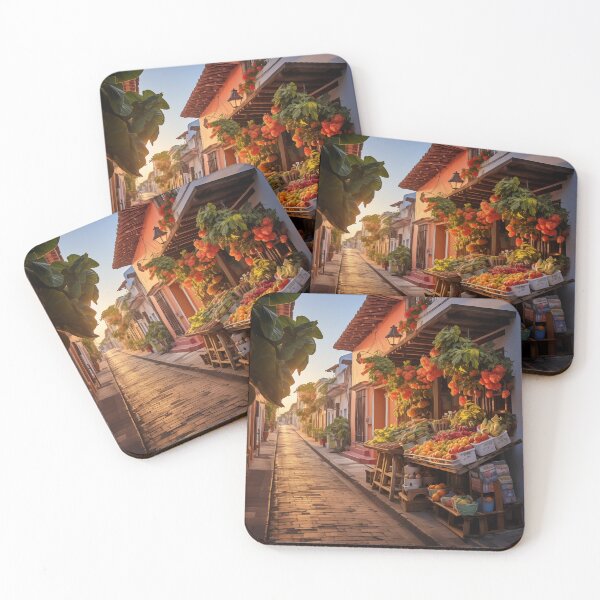 Item preview, Colonial streets Cartagena de Indias tropical fruits designed and sold by ElColombianito.