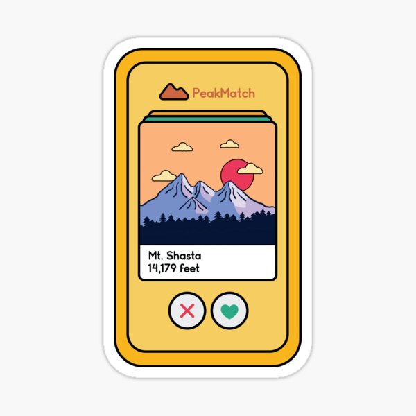 Mount Shasta Adventure Outdoors illustration sticker Sticker