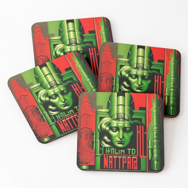 Artikelvorschau, Metropole City Futuristisch Cinema Kino Lichtspiele Film rot grün schwarz entworfen und verkauft von G-M-Designs.