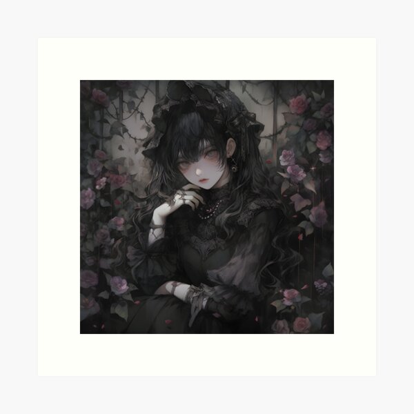 Dark Anime Girl Wall Art Anime Aesthetic Print Gothic Emo Gamer Room Art  Gaming Gift Pink Pastel Egirl Horror Lofi Purple Anime 