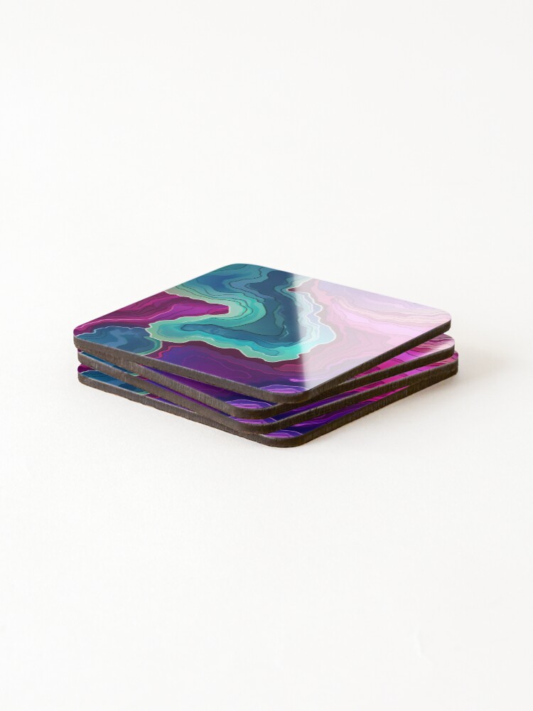 Thumbnail 4 of 5, Coasters (Set of 4), Geode Style Pattern designed and sold by SideSignal.
