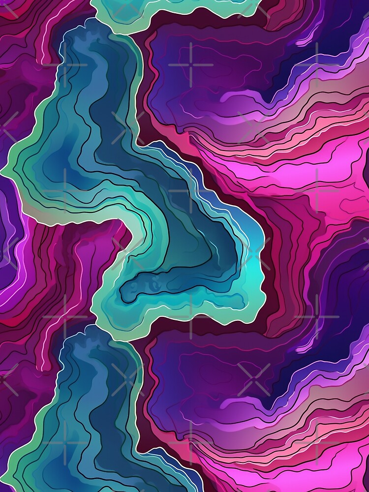 Thumbnail 3 of 3, Scarf, Geode Style Pattern designed and sold by SideSignal.