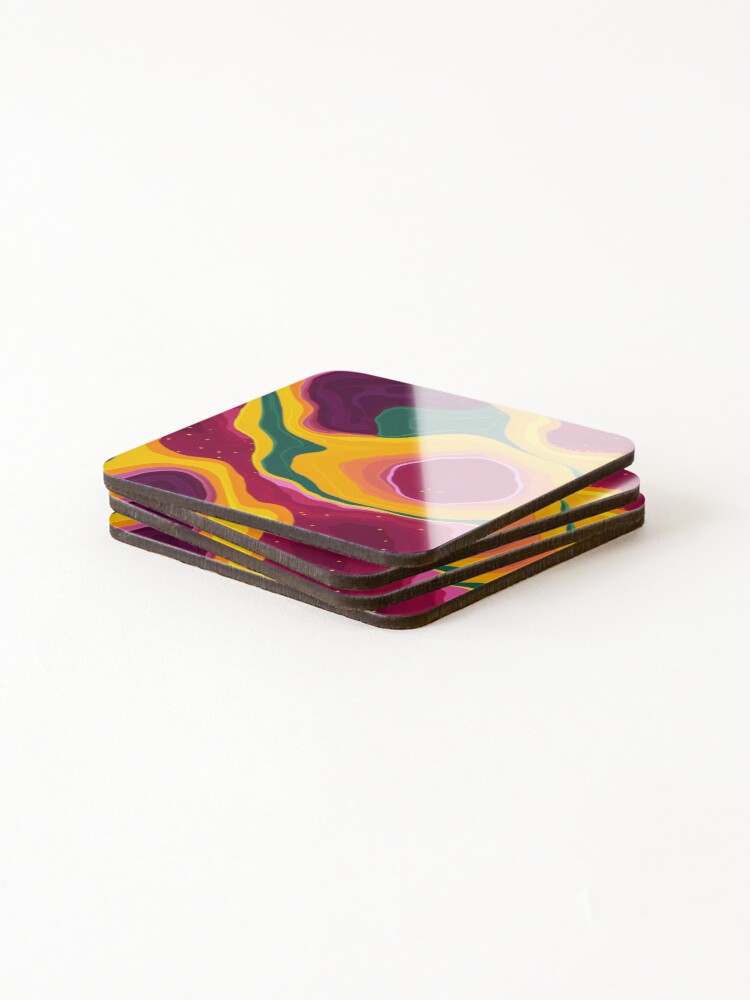 Thumbnail 4 of 5, Coasters (Set of 4), Geode Style Pattern designed and sold by SideSignal.