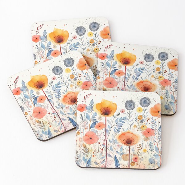Artikelvorschau, Einfache Blumenkunst-Aquarell-Boho-Wildblumenkunst entworfen und verkauft von Inktown.