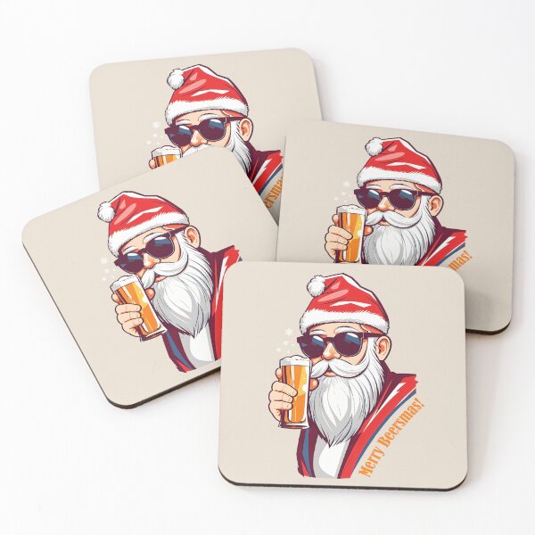 Item preview, Merry beer santas holiday spirit designed and sold by ZenStickConcept.