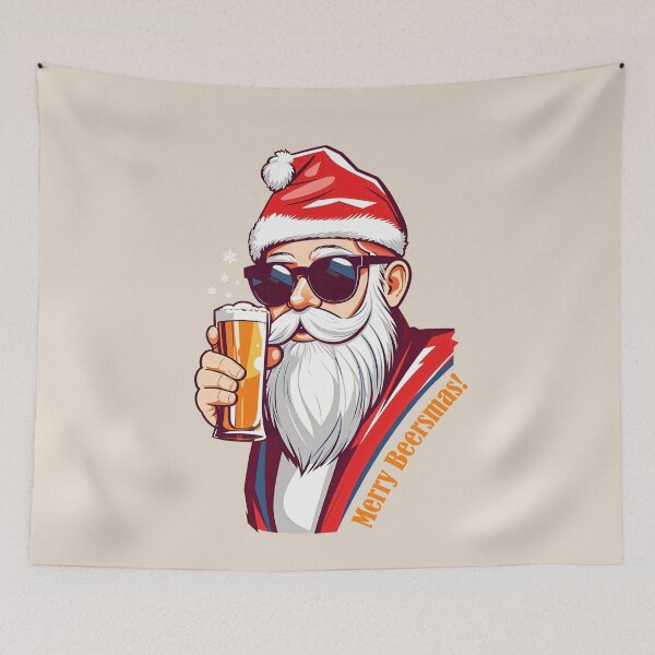 Item preview, Merry beer santas holiday spirit designed and sold by ZenStickConcept.