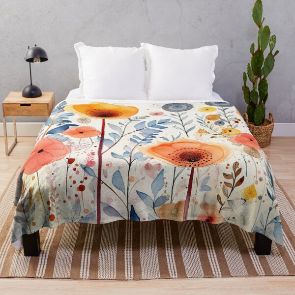 Aperçu de l'œuvre Art floral simple aquarelle boho fleurs sauvages art créée et vendue par Inktown.