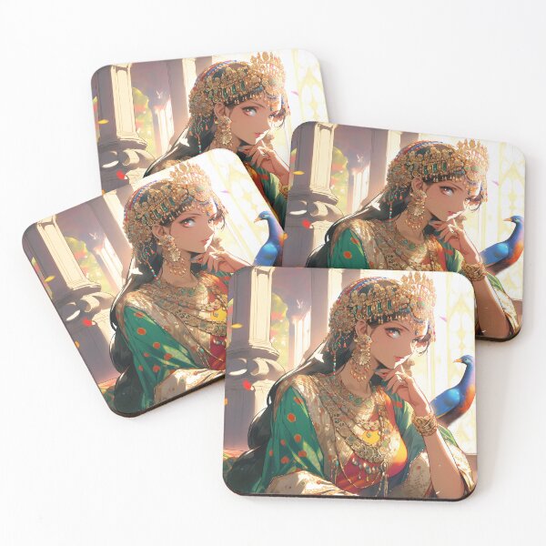 Item preview, Arabian anime princess on throne portrait art designed and sold by TheArtistOf2022.