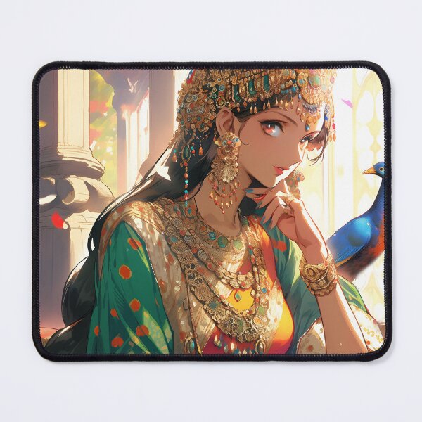 Item preview, Arabian anime princess on throne portrait art designed and sold by TheArtistOf2022.
