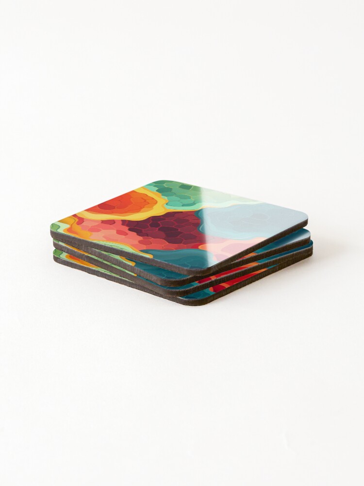 Thumbnail 4 of 5, Coasters (Set of 4), Geode Style Pattern designed and sold by SideSignal.
