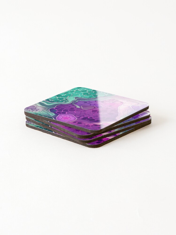 Thumbnail 4 of 5, Coasters (Set of 4), Geode Style Pattern designed and sold by SideSignal.
