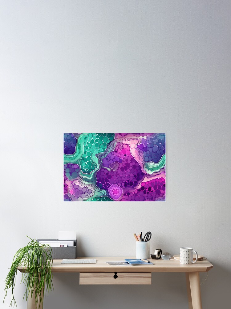 Thumbnail 2 of 3, Poster, Geode Style Pattern designed and sold by SideSignal.