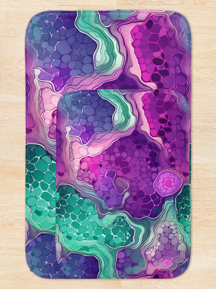 Thumbnail 5 of 6, Bath Mat, Geode Style Pattern designed and sold by SideSignal.