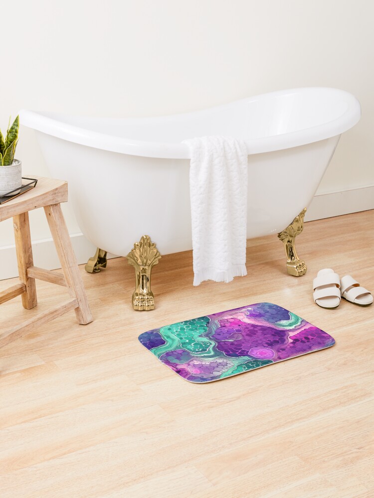 Thumbnail 2 of 6, Bath Mat, Geode Style Pattern designed and sold by SideSignal.