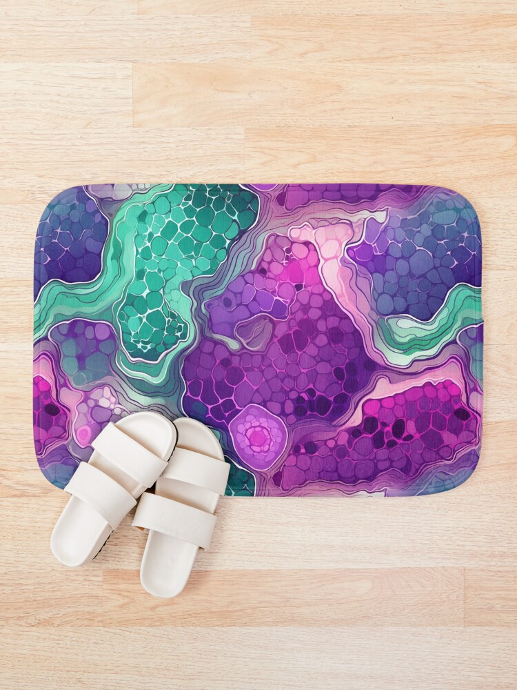 Thumbnail 1 of 6, Bath Mat, Geode Style Pattern designed and sold by SideSignal.