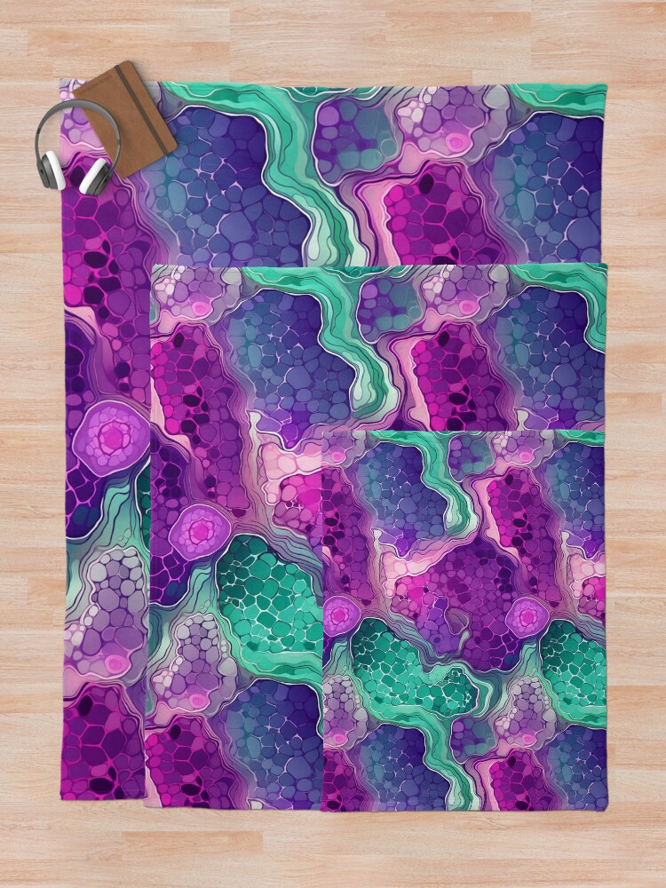 Thumbnail 5 of 6, Throw Blanket, Geode Style Pattern designed and sold by SideSignal.