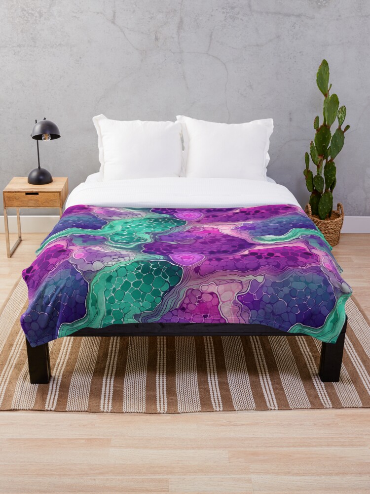 Thumbnail 1 of 6, Throw Blanket, Geode Style Pattern designed and sold by SideSignal.