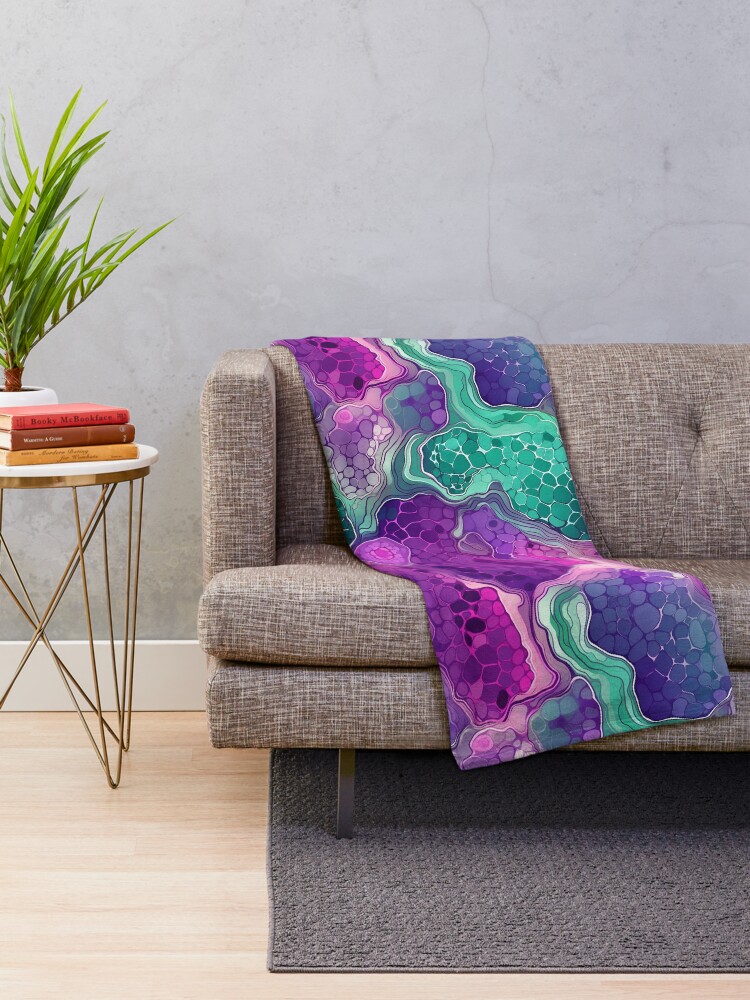 Thumbnail 2 of 6, Throw Blanket, Geode Style Pattern designed and sold by SideSignal.
