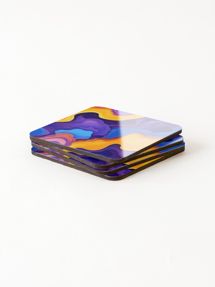 Thumbnail 4 of 5, Coasters (Set of 4), Geode Style Pattern designed and sold by SideSignal.