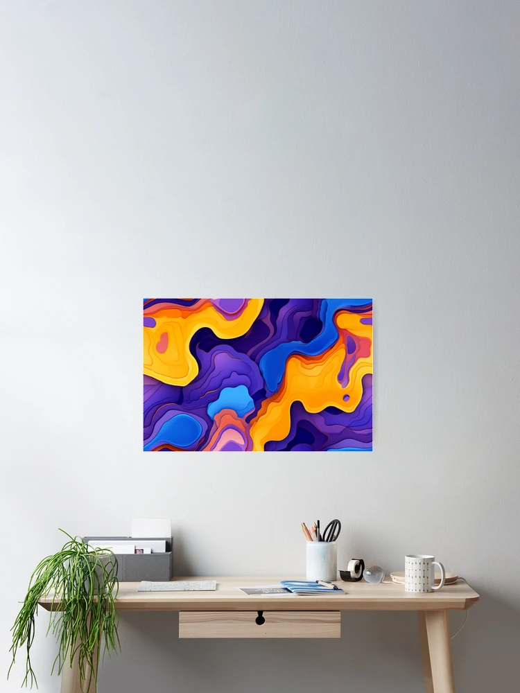 Thumbnail 2 of 3, Poster, Geode Style Pattern designed and sold by SideSignal.
