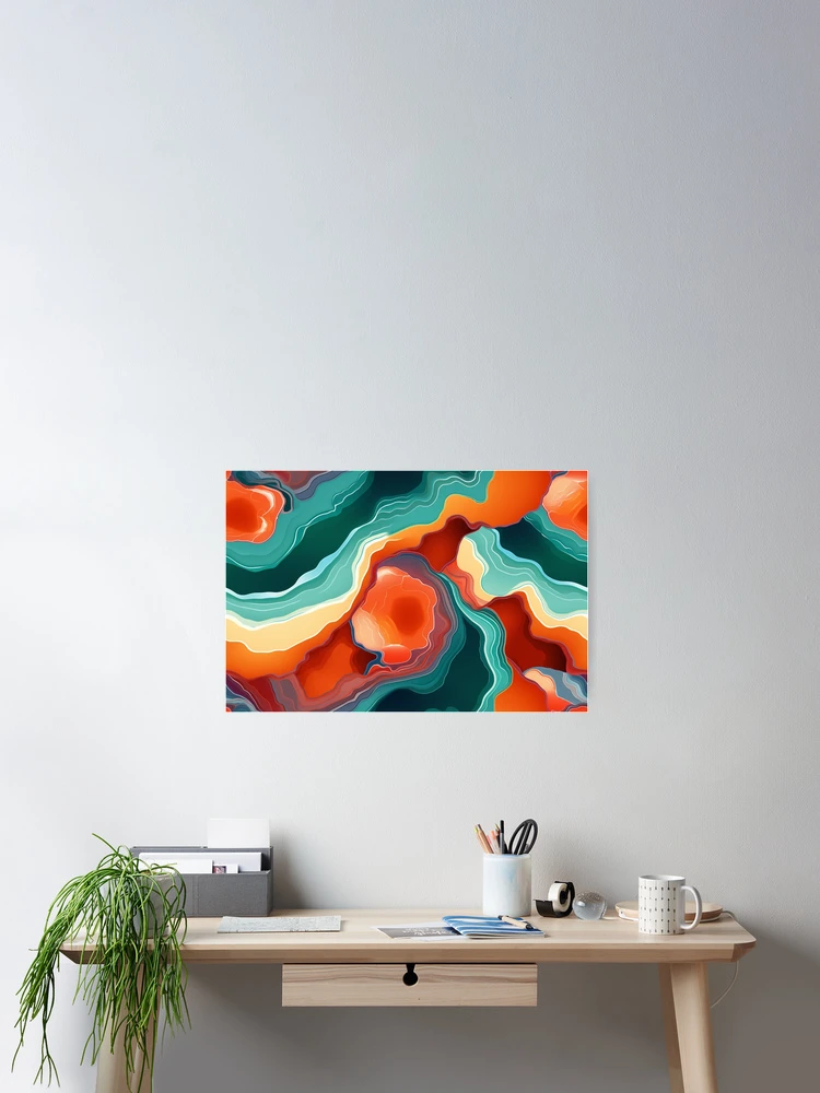 Thumbnail 2 of 3, Poster, Geode Style Pattern designed and sold by SideSignal.