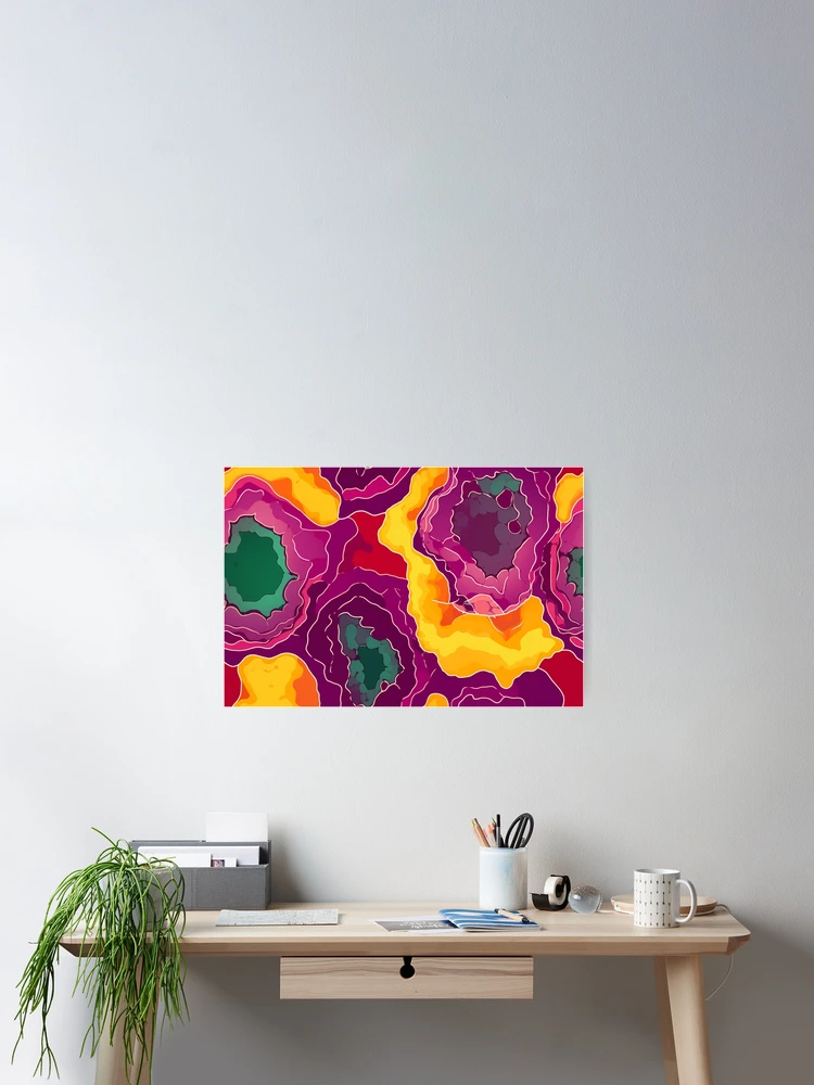 Thumbnail 2 of 3, Poster, Geode Style Pattern designed and sold by SideSignal.