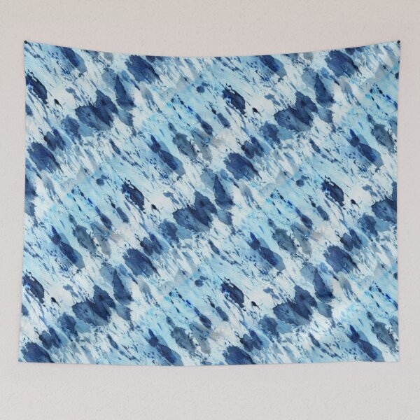 Item preview,  Seamless tie-dye pattern of indigo color on white silk.  Shibori dyeing. designed and sold by lamarmarina.