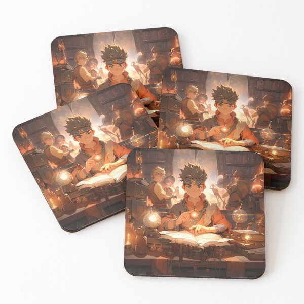 Item preview, Anime librarian and magician boy in library art designed and sold by TheArtistOf2022.