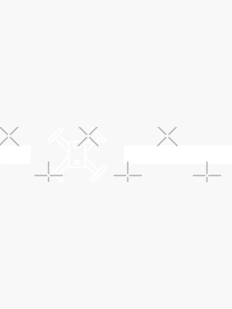 Thumbnail 3 of 3, Sticker, Quadcopter Drone Sourouded by Two Bars Minimalist designed and sold by Teesamust.